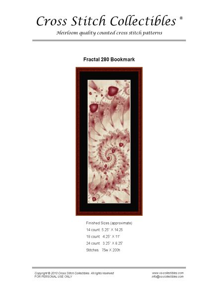 Cross Stitch Collectibles (Fractal Bookmark) 280