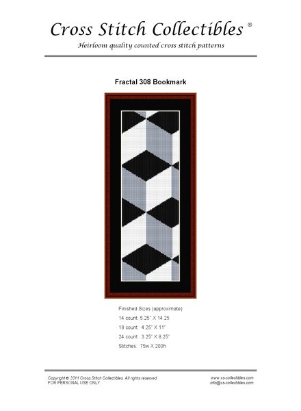 Cross Stitch Collectibles (Fractal Bookmark) 308