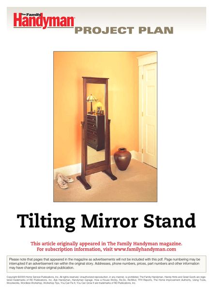 The Family Handyman Tiling Mirror Stand