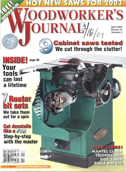 Woodworker’s Journal – Vol 27, Issue 2 – March-April 2003