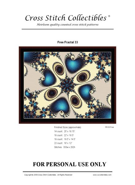 Cross Stitch Collectibles (Fractal Bookmark) 33