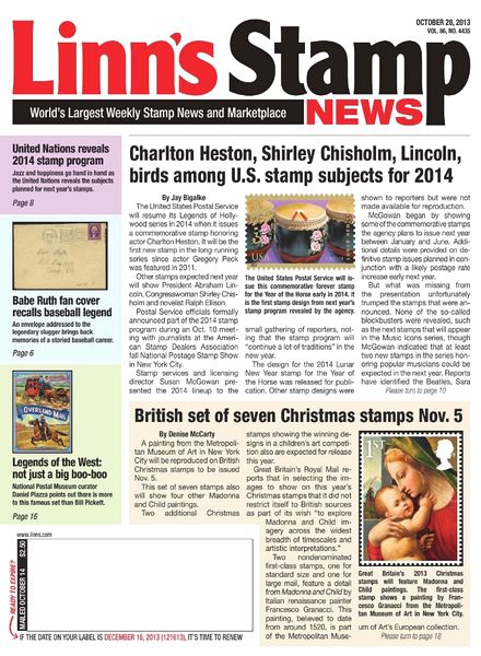 Linn’s Stamp News – October 28, 2013