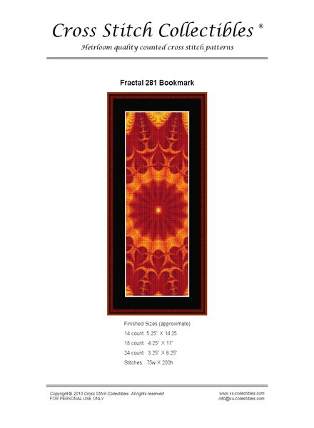 Cross Stitch Collectibles (Fractal Bookmark) 281