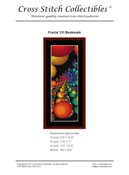 Cross Stitch Collectibles (Fractal Bookmark) 335