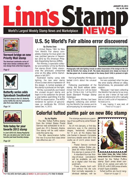 Linn’s Stamp News – January 28, 2013