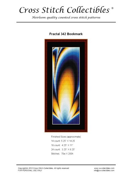 Cross Stitch Collectibles (Fractal Bookmark) 342