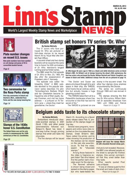 Linn’s Stamp News – March 25, 2013
