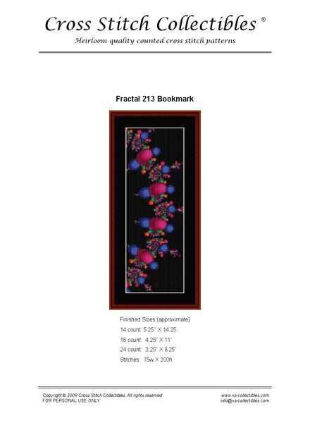 Cross Stitch Collectibles (Fractal Bookmark) 213