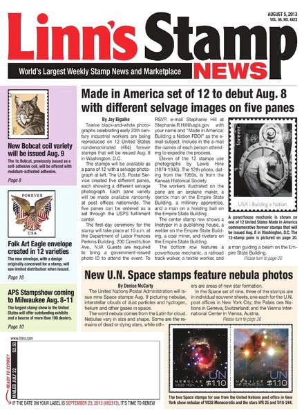 Linn’s Stamp News – August 05, 2013