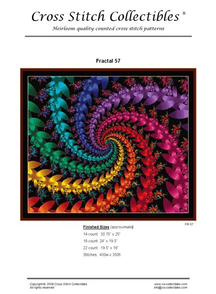 Cross Stitch Collectibles (Fractal Bookmark) 57