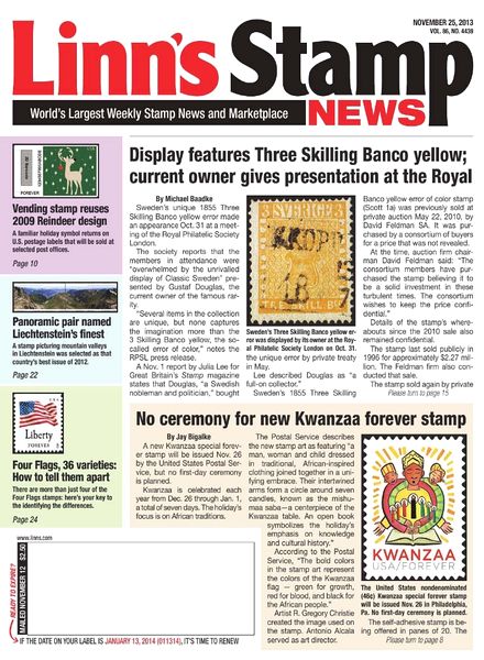 Linn’s Stamp News – November 25, 2013