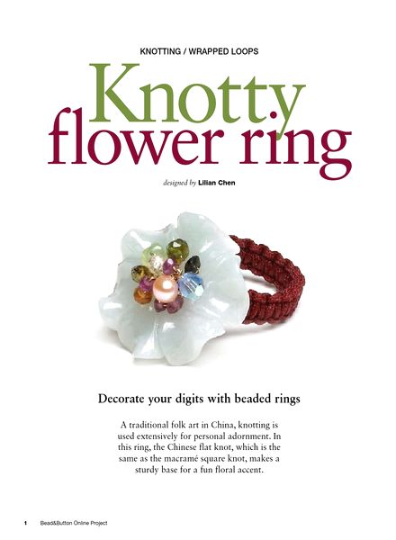 Bead & Button – Knotty flower ring