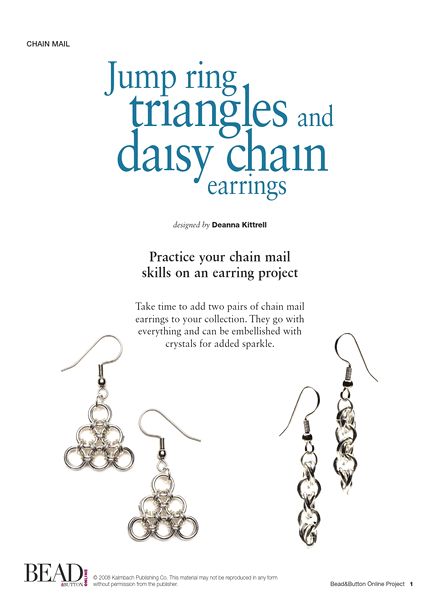 Bead & Button – Jump triangles and daisy chain earrings