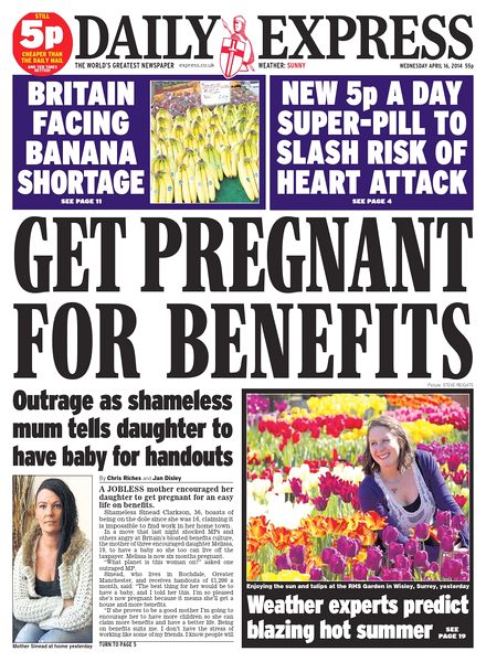 Daily Express – Wednesday, 16 April 2014