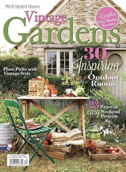Romantic Homes Magazine Vintage Gardens 2014