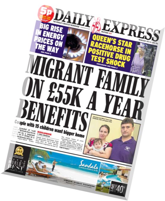 Daily Express – Wednesday, 23 July 2014