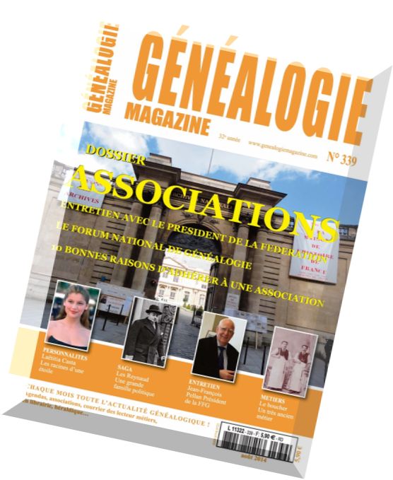 Genealogie Magazine N 339 – Aout 2014