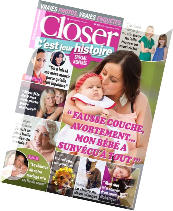 Closer C’est leur Histoire N 19 – Aout-Septembre 2014