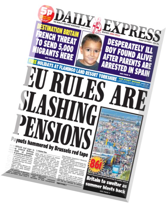 Daily Express – Monday, 01 September 2014