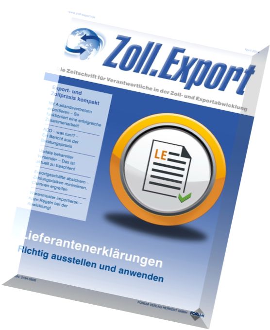 Zoll.Export – April 2014