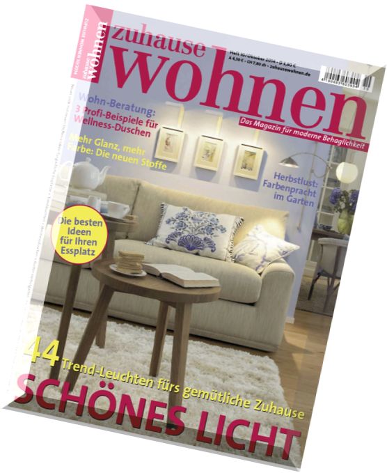 Zuhause Wohnen Magazin Oktober N 10, 2014