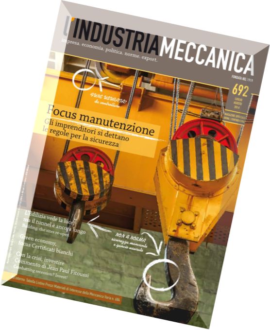 l’Industria Meccanica 692 – Luglio-Agosto 2014