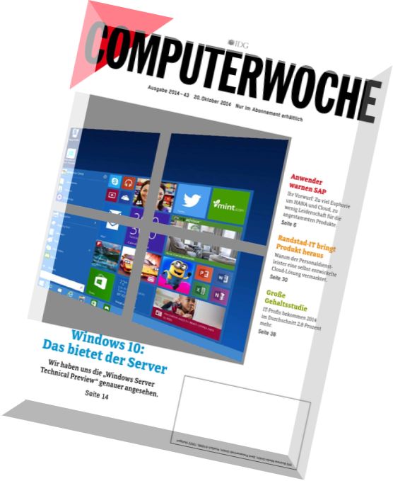 Computerwoche Magazin N 43, 20 Oktober 2014