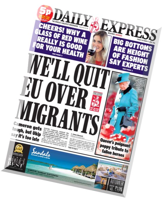 Daily Express – Friday, 17 October 2014