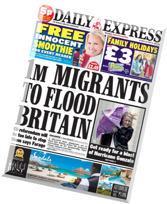 Daily Express – Saturday, 18 October 2014
