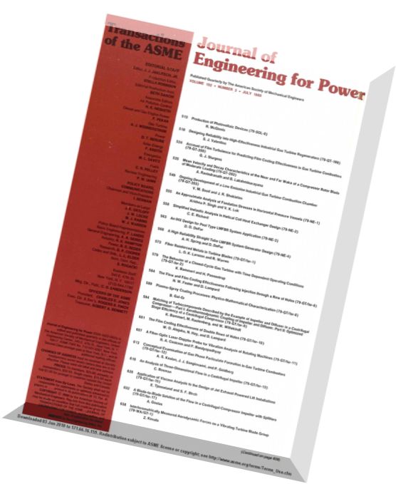 Journal of Engineering for Gas Turbines and Power 1980 Vol.102, N 3