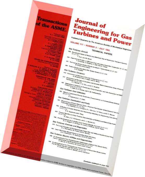 Journal of Engineering for Gas Turbines and Power 1995 Vol.117, N 3