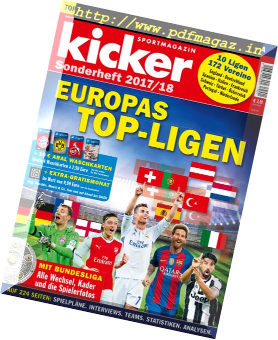Kicker Europas – Top-Ligen Saison 2017-2018