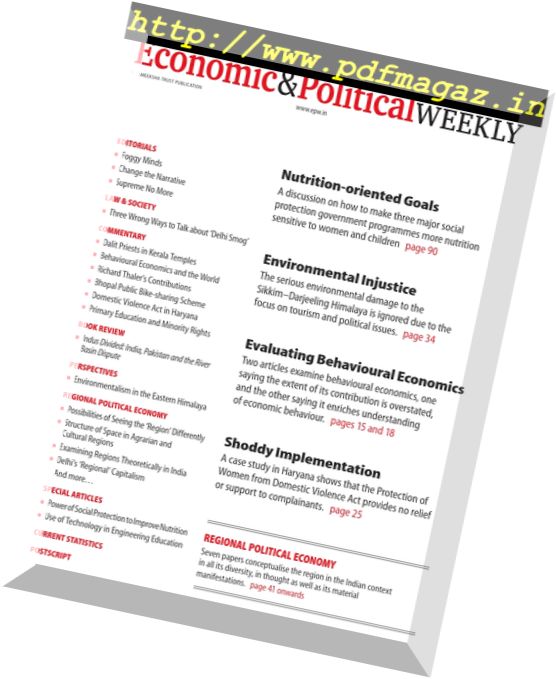 Economic & Political Weekly – 18 November 2017