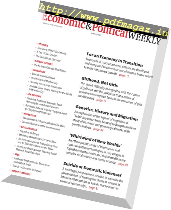 Economic & Political Weekly – 27 November 2017