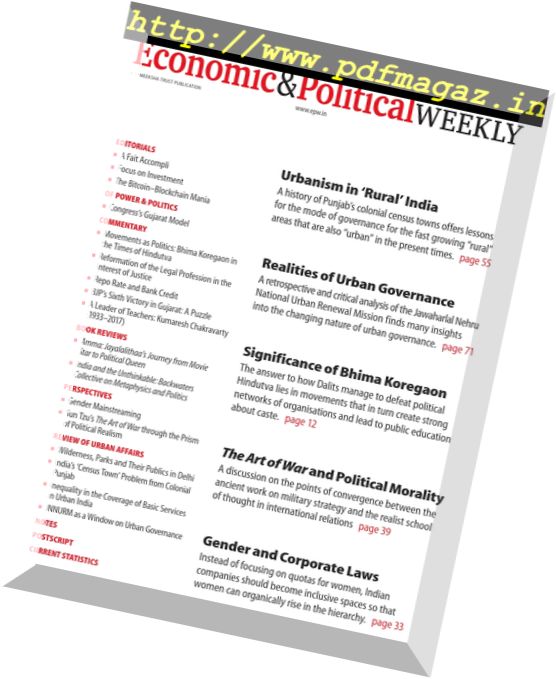 Economic & Political Weekly – 13 January 2018