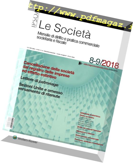 Le Societa – Agosto-Settembre 2018