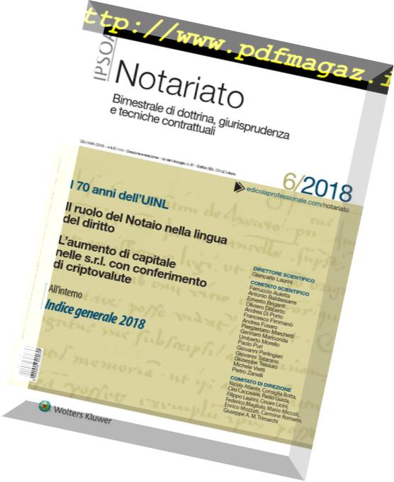 Notariato – Dicembre 2018