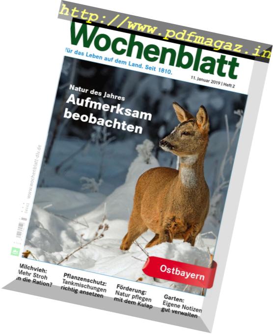 Bayerisches Landwirtschaftliches Wochenblatt Ostbayern – 10 Januar 2019