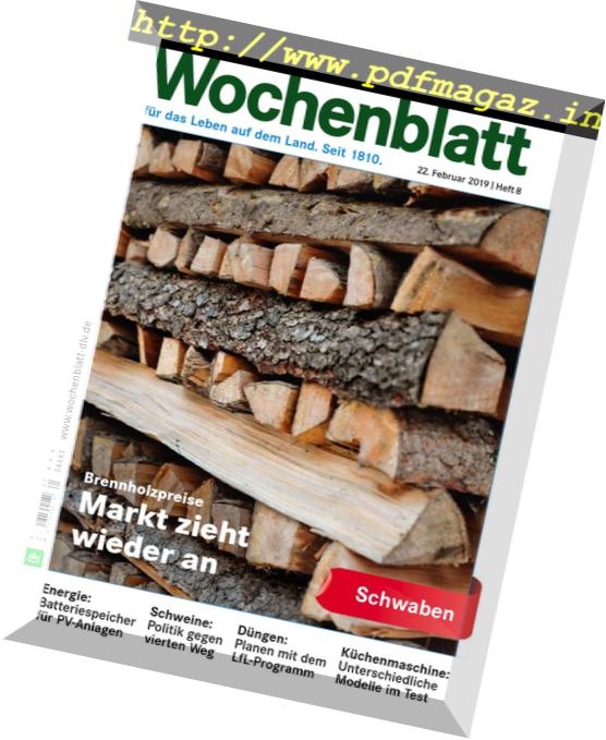 Bayerisches Landwirtschaftliches Wochenblatt Schwaben – 21 Februar 2019