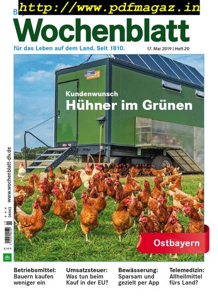 Bayerisches Landwirtschaftliches Wochenblatt Ostbayern – 16 Mai 2019
