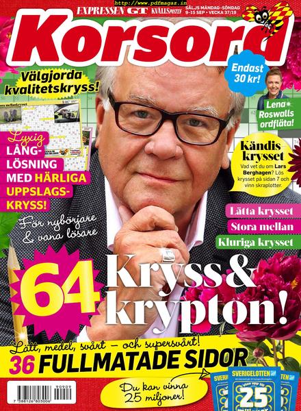 Korsord – 09 september 2019