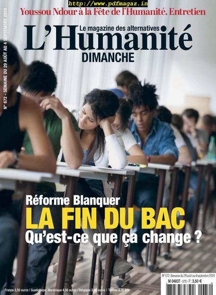 L’Humanite Dimanche – 29 Aout 2019