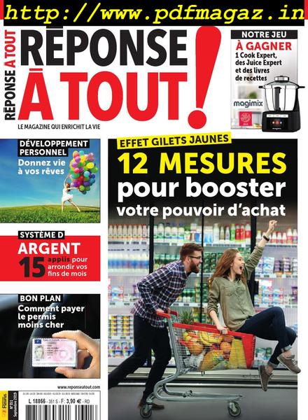 Reponse a Tout – septembre 2019