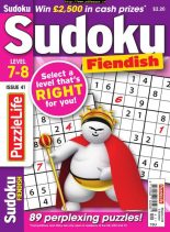 PuzzleLife Sudoku Fiendish – 01 September 2019