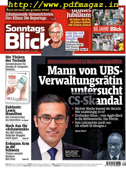 SonntagsBlick – 29 September 2019