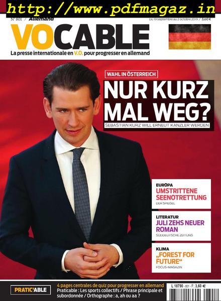Vocable Allemand – 19 septembre 2019
