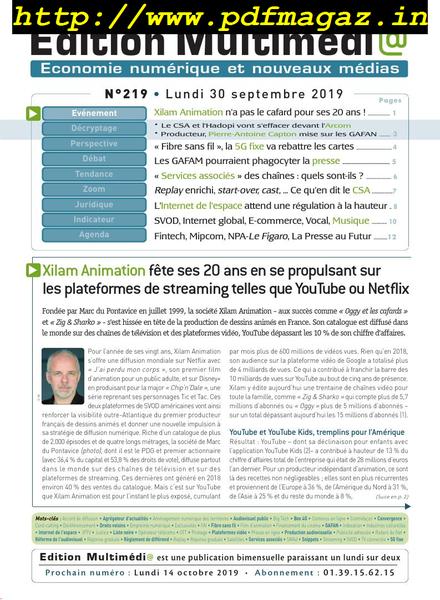 edition Multimedia – 30 septembre 2019