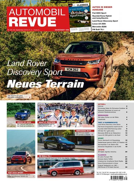 Automobil Revue – 26 September 2019