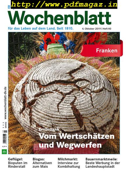Bayerisches Landwirtschaftliches Wochenblatt Franken – 02 Oktober 2019