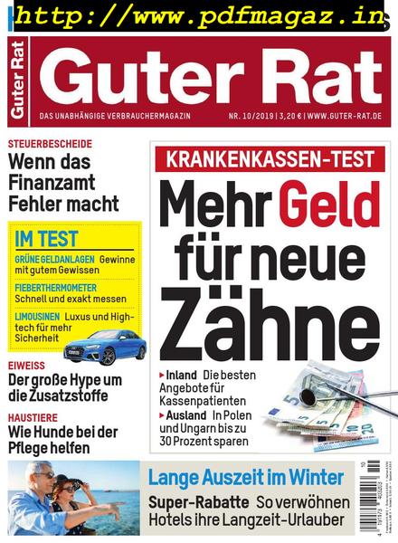 Guter Rat – Oktober 2019